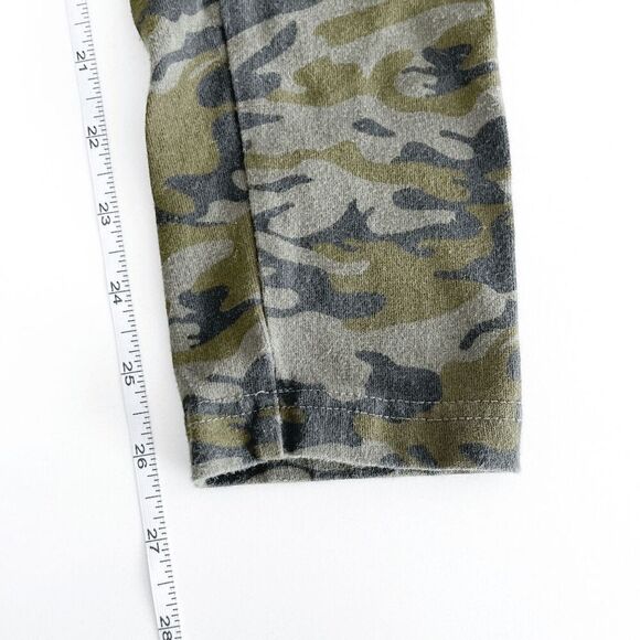 Roots Women's Camo Print Elastic Waist Mid-Rise Cropped Leggings Green Small - Picture 8 of 9